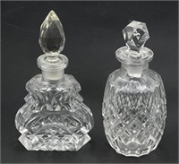 Pair of vintage crystal perfume bottles