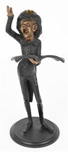 Very whimsical bronze Man Singning Candle Stick Ho