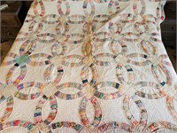Hand Sewn Double Wedding Ring Quilt