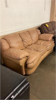 Tan leather 3 seat couch
