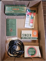 SINGER SEWING MACHINE ATTACHMENTS BOX LOT