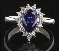 Pear Cut 2.11 ct Tanzanite Designer Ring