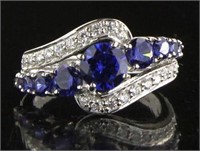 Beautiful 2.20 ct Blue & White Sapphire Ring