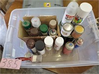 Tote of Spray Paints