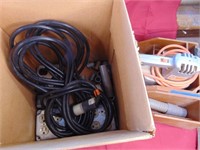 Ext cord, electrical parts and sander with tray