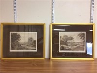 2 English country side prints