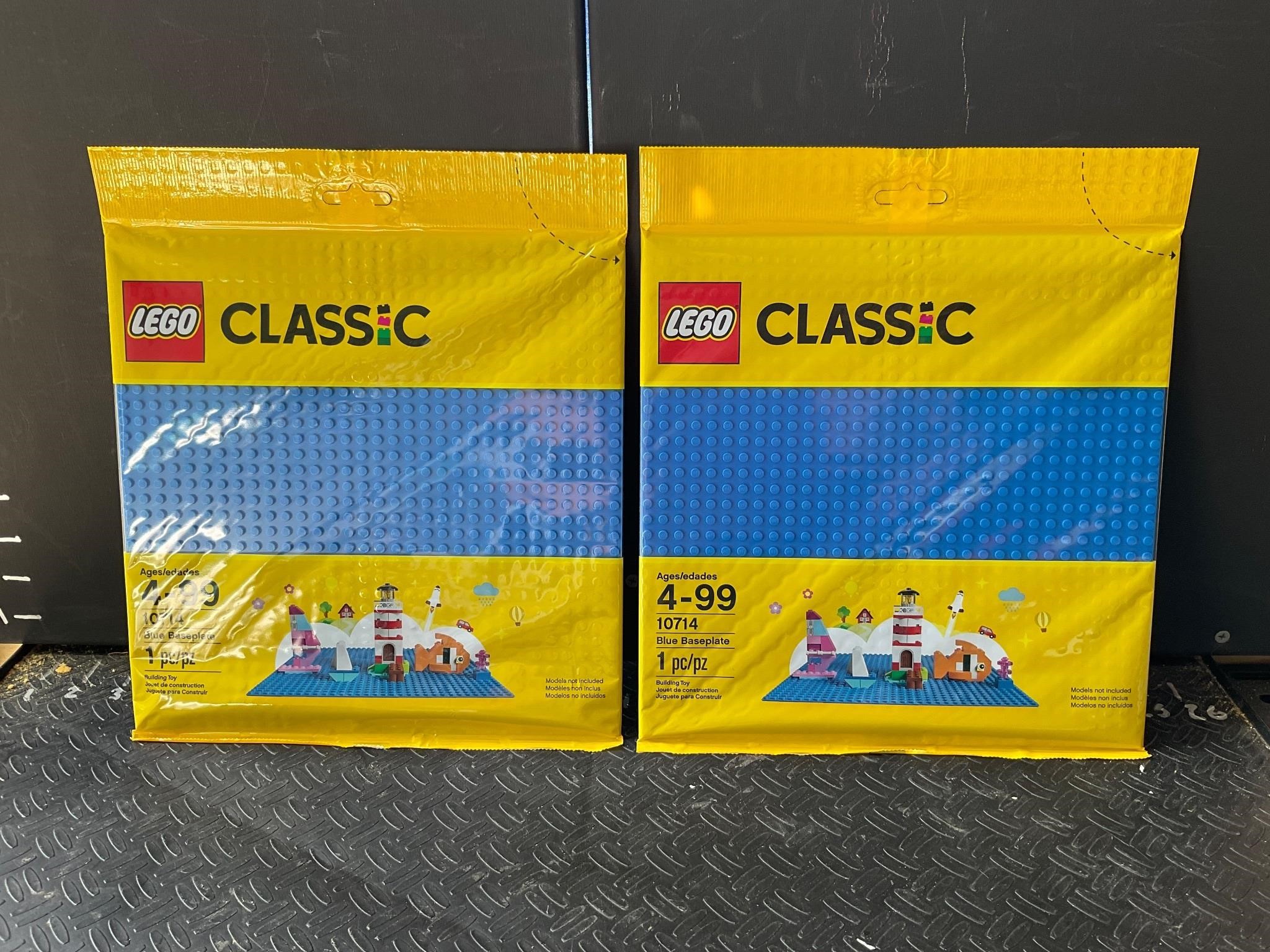 Two LEGO classic blue base plates new sealed