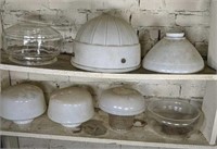 Seven Vintage Light Fixture Globes