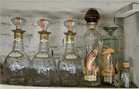 Five Vintage Walker's De Luxe Bourbon Bottles