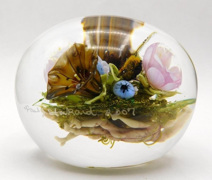 Paul Stankard Botanical Insect Spirits Paperweight