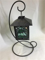 Hanging tea light lantern.  14.5” long