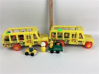 Fisher Price Toy School Buses (2), includes toy