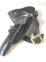 Leather holster belt - For 38 revolver poss. -