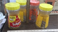 4 vintage jars w/ screw on lids
