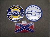 Chevrolet Tin Signs Rebel License Plate