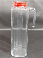 Vintage Pasabache Ribbed Glass Water Pitcher