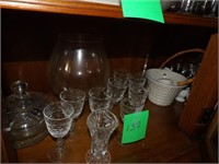 Shelf misc glassware egg cups