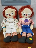 Pair of Knickerbocker Raggedy Anne & Andy Dolls