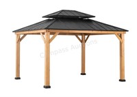 Double Roof Hardtop Wood Gazebo A01-023-S BLK