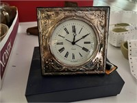 ANTIQUE STERLING ENGLISH EASEL CLOCK
