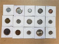 (15) WORLD FOREIGN COINS LOT