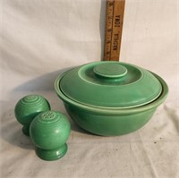 Early Fiestaware Green Casserole Dish w/ Lid