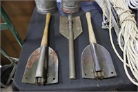 3 Trench shovels 2 marked US Ames 1965 & 1966