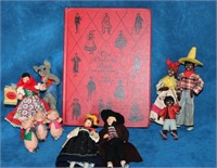 Lot of 10 Story Book Dolls & Costume Book