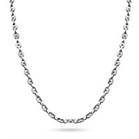 Sterling Silver Gun Metal  Plated Chain