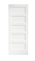 Shaker White Primed 5-Panel Solid Core Wood