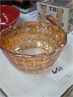 Carnival Glass Basket Bowl