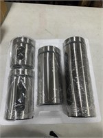 4-piece stainless steel & glass canisters, 7 3/4