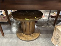 VTG WOOD CABLE SPOOL TABLE