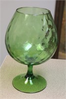 Green Glass Vintage Goblet/Vase