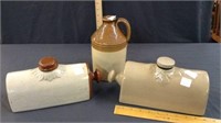 (2) CROCK FOOT WARMERS & CROCK JUG