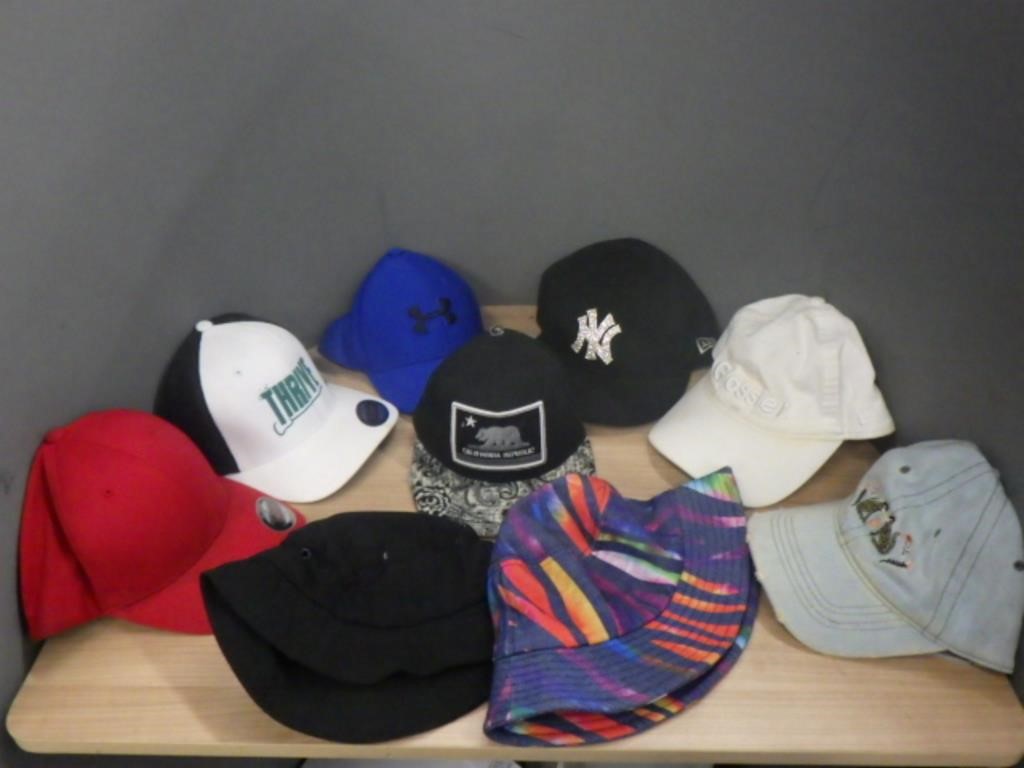 3 STRAPBACK HATS, 4 FITTED HATS, 2 BUCKET HATS