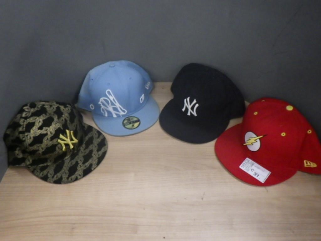 4 FITTED HATS (SIZE 8) *SEE BELOW*