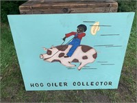 HOG OILER COLLECTOR WOOD SIGN WITH PIG