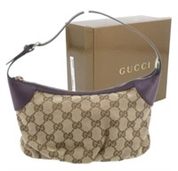 Gucci Mini Monogram Purple Trim Handbag