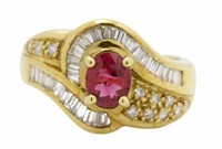 18kt Gold 1.86 ct Natural Ruby & Diamond Ring