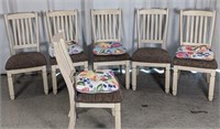 (6)Wooden Upholstered Dining Chairs