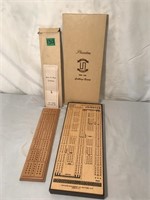 2 Wooden Cribbage Boards 11 to 13"L