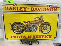 Harley Davidson sign-14x11 w/MC