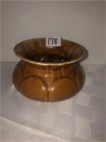 American Bisque spittoon with flat marbles inside