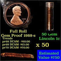 Gem Proof Lincoln 1c roll, 1988-s 50 pcs