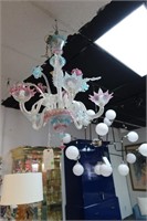 Murano Clear and colored glass Chandelier