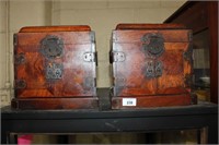 Matching pair Chinese Huanghuali Table-top chests