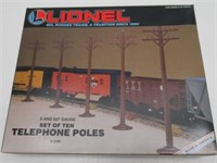 LIONEL SET OF 10 TELEPHONE POLES NEW IN BOX.