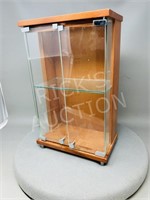 small glass front display case w/ glass shelf