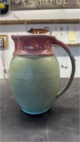 White River pottery Hand turned pitcher green